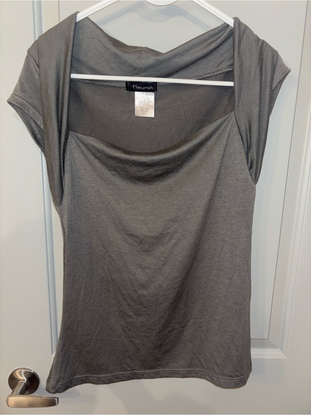 Fleurish Charcoal Gray Draped Cowl Neck Camisole
